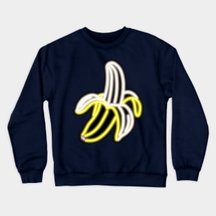Yellow Neon Banana Bar Sign Crewneck Sweatshirt